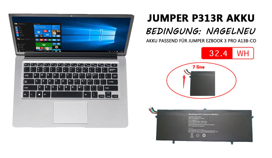 JUMPER P313R 4500mAh/32.4Wh Akku